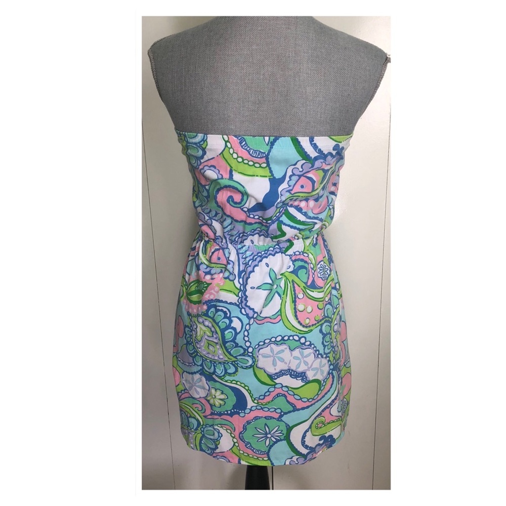 💖HP💖 Lilly Pulitzer Dress Windsor Print Strapless Size XS - Picture 3 of 5